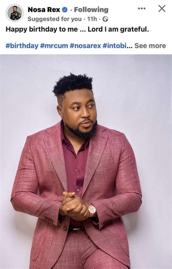 
Actor, Nosa Rex Reveals Message He Got From A Fan 