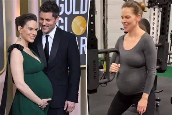 
Hilary Swank Shows Off Twin Baby Bump In New Photo 