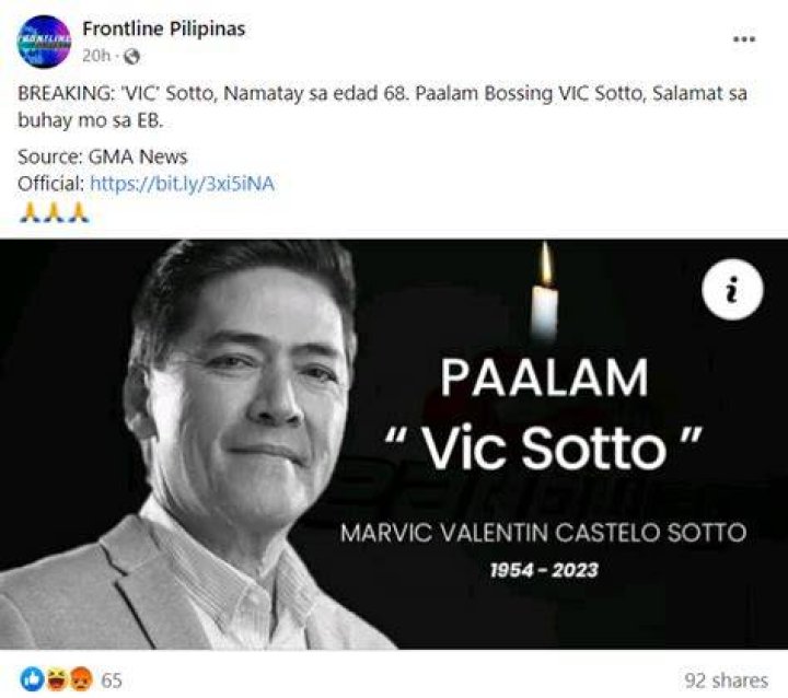 What Happened To Vic Sotto Pumanaw NA? Latest Death News Update – Is He Dead?